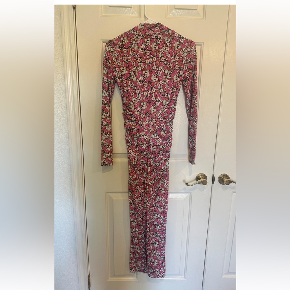 Zara Pink Floral Long Sleeve Dress